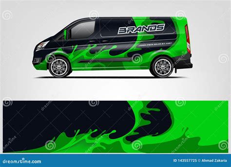 Van Wrap Livery Design Eps Vector Stock Illustration Illustration