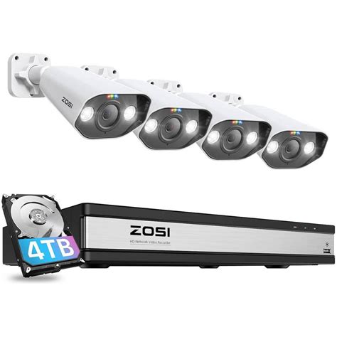 Zosi K Uhd Channel Poe Tb Hard Drive Nvr Security System With