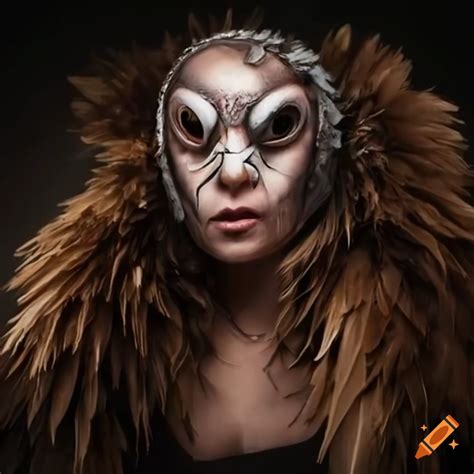 Woman Wearing A Vulture Mask On Craiyon