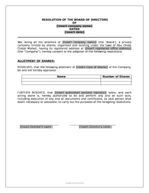 Share Allotment Document Doc Template Pdffiller