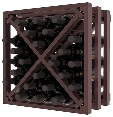 Lattice Stacking X Wine Cube In Redwood With Walnut Stain Satin