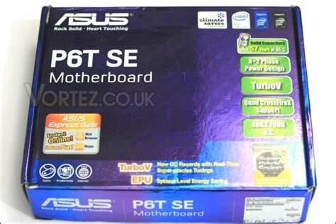 Asus P6t Se X58 Motherboard Review Packaging And Board