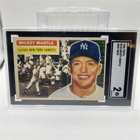 1956 Topps Mickey Mantle SGC 2 135 New York Yankees HOF Vintage Great