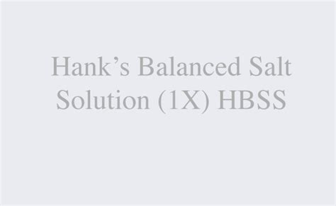 Hanks Balanced Salt Solution 1x Hbss Protide Pharmaceuticals