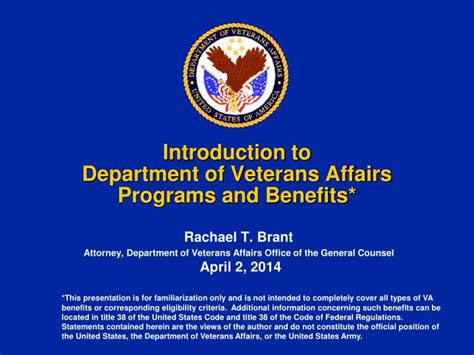 Ppt Introduction To Department Of Veterans Affairs Programs And