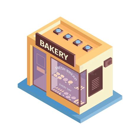 Isometric Bakery Building Composition Stock Vector Illustration Of