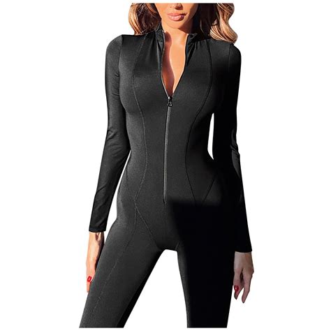 B91xz Women Casual V Neck Jumpsuits Ribbed One Piece Casual Yoga