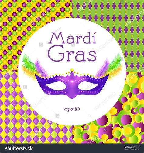 Mardi Gras Mask Feathers Seamless Pattern Royalty Free Stock