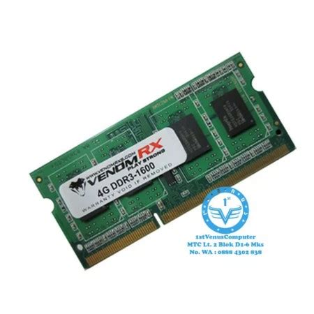 Jual MEMORY LAPTOP VENOM RX SODIM DDR3 4GB PC1600 LOW VOLTAGE VENOM