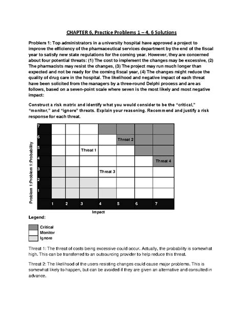 CH 6 Solutions to Practice Problems 1-4, 6: Risk Management Analysis