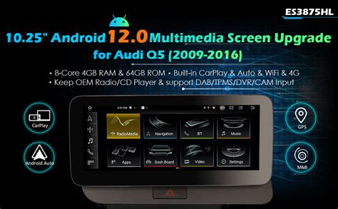 Erisin 10 25 Pollice 4GB RAM 64GB ROM Android 12 Autoradio Bluetooth 5