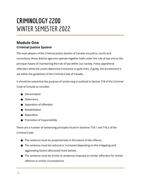 CRIM 2200 Lecture Notes CRIMINOLOGY 2200 WINTER SEMESTER 2022