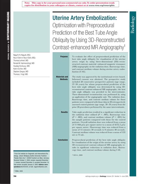 Pdf Uterine Artery Embolization Optimization With Preprocedural