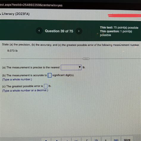 which of the following measurements has the greatest precision 1