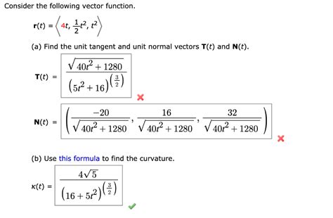 Solved Consider The Following Vector Function R T At Chegg