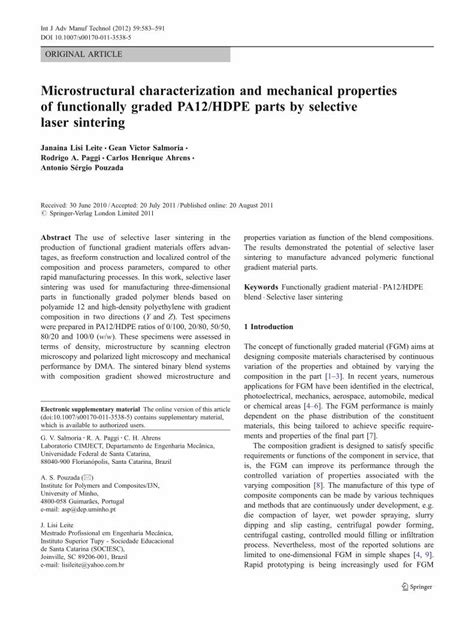 Pdf Microstructural Characterization And Mechanical Properties Of