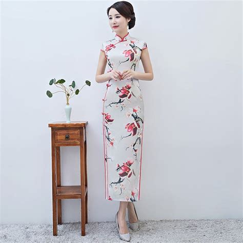 Female Slim Rayon Qipao New Chinese Vintage Dresses Mandarin