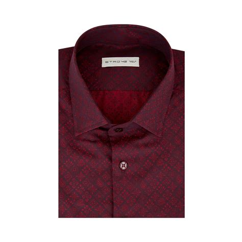 Etro Burgundy Paisley Sport Shirt Mitchell Stores