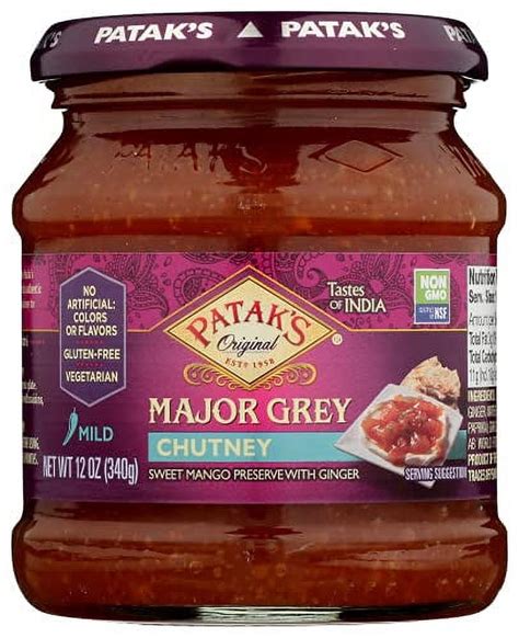 Patak S Major Grey Chutney 12 Oz Pack Of 3 With Mangos Ginger