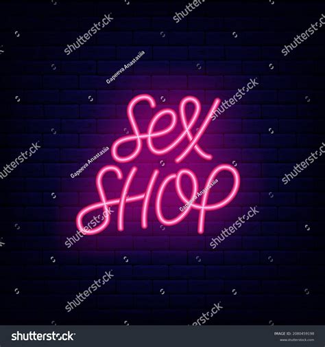 Sex Shop Neon Lettering Signboard Night Stock Vector Royalty Free 2080459198 Shutterstock