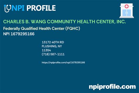 Charles B Wang Community Health Center Inc Npi 1679295166 Clinic