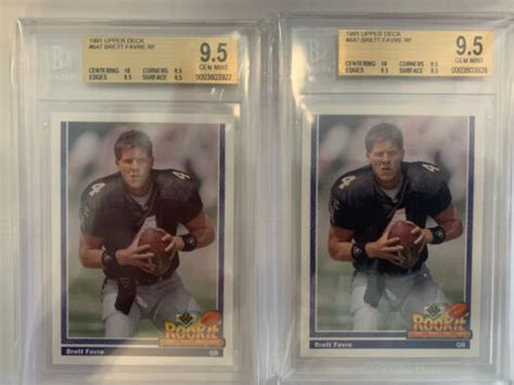 2 1991 Upper Deck Brett Favre 647 RC Rookie Force BGS 9 5 GEM MINT