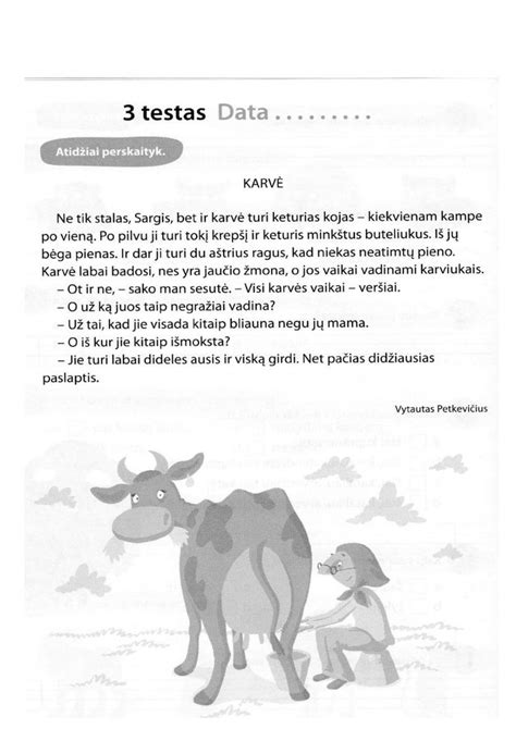 Teksto Suvokimo Testas Worksheet