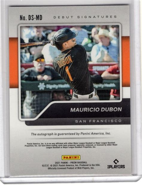 Panini Prizm Ds Md Mauricio Dubon Debut Signature San Francisco