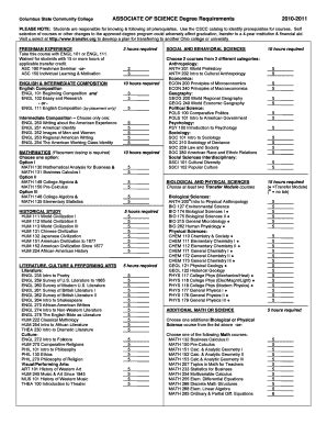 Fillable Online Cscc Associate Of Science Degree Columbus State