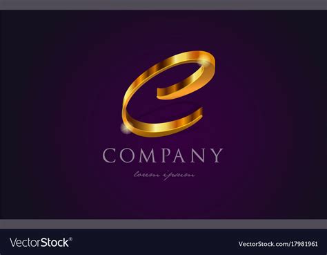 C Gold Golden Alphabet Letter Logo Icon Design Vector Image