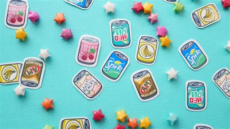 8 Mini Soda Cans Sticker Pack Etsy