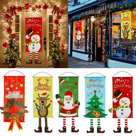 Banner de porta de varanda de feliz Natal enfeite pendurado decoração ...