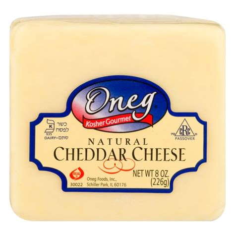 Save On Oneg Kosher Gourmet Cheddar Cheese White Chunk Natural Order