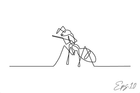 continuous line art drawing of ant animal 43180499 Vector Art at Vecteezy