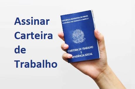 Como Assinar A Carteira De Trabalho Consultoria A Dist Ncia