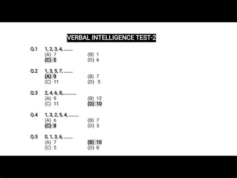 How To Pass Verbal Intelligence Test Verbal Intelligence Test MCQs