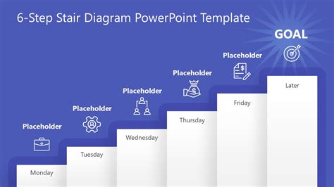 6 Step Stair Goal Diagram For Powerpoint Slidemodel