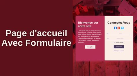 Exemples Html Css Page D Accueil Avec Formulaire D Inscription