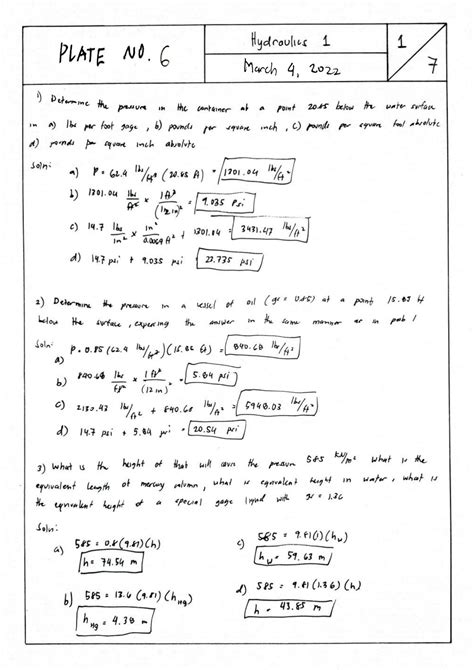 SOLUTION Fluid Mechanics Problem Sets Studypool