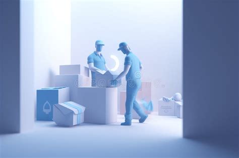 3d Courier Boys Delivers The Package To The Customer Generative Ai