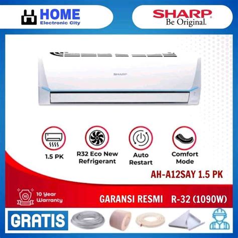 Jual AC SHARP AH A12SAY THAILAND 1 5 PK TURBO COOLING R32 GARANSI