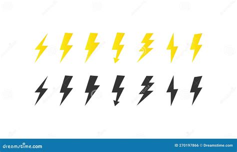 Lightning Icons Or Emblems Cartoon Vector CartoonDealer 52150259