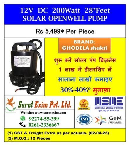 V V Dc Solar Open Well Pump Ghodela Shakti At Inr In