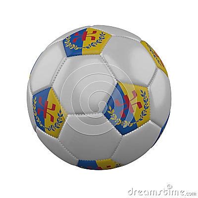 Flag Of Kabylia On Soccer Ball On White Background, 3D Render Stock ...