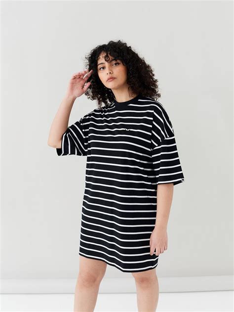 Oversized Striped T Shirt Dress