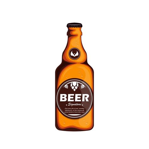 Lager Bottle Beer With Brand Label On Isolated Background Vector