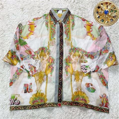 【やや傷や汚れあり】90s Gianni Versace Couture Atelier Versace Vintage Silk Shirt