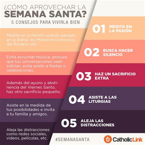 Infografía Cómo aprovechar la Semana Santa Catholic Link