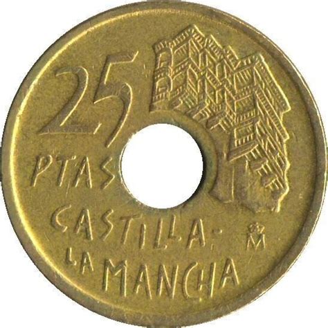 Spain 25 Ptas Castile La Mancha Pesetas Coin 1996 Rare EBay