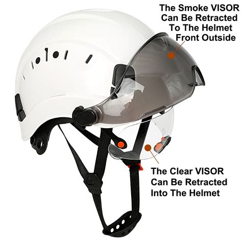 Ce Construction Safety Helmet With Visor Built In Goggles For Engineer